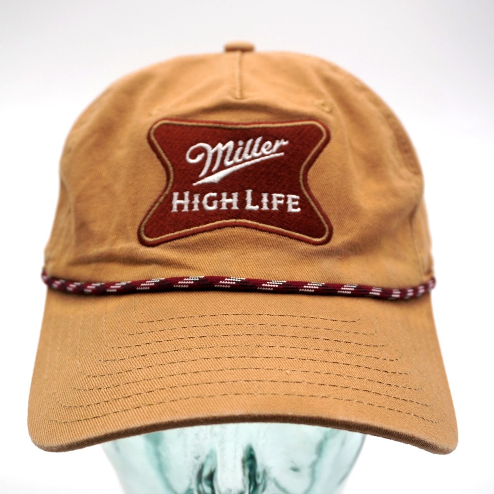 Miller High Life Rope Snapback Hat Gold Beer Logo Vintage Style Cap